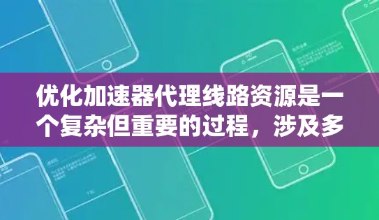 优化加速器代理线路资源是一个复杂但重要的过程，涉及多个方面。以下是优化加速器代理线路资源的系统化建议