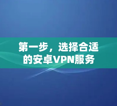 第一步，选择合适的安卓VPN服务