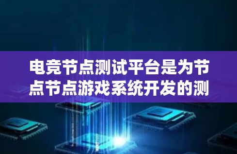 电竞节点测试平台是为节点节点游戏系统开发的测试工具，旨在验证节点游戏的性能和稳定性。以下是一些主要的节点测试平台及其特点