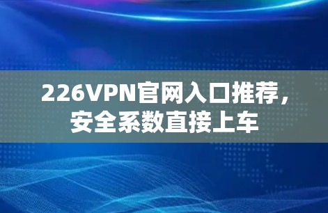 226VPN官网入口推荐，安全系数直接上车