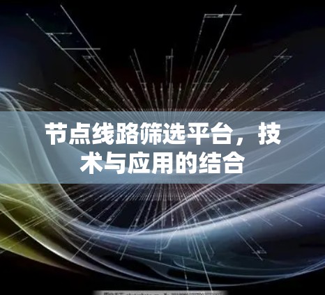 节点线路筛选平台，技术与应用的结合
